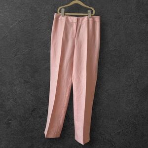 Lafayette 148 New York Pastel Pink Pleated High Waist Trouser Pants Size 6